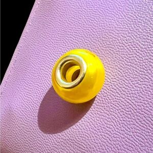 Yellow Glass spacer Bead Charm NWT
